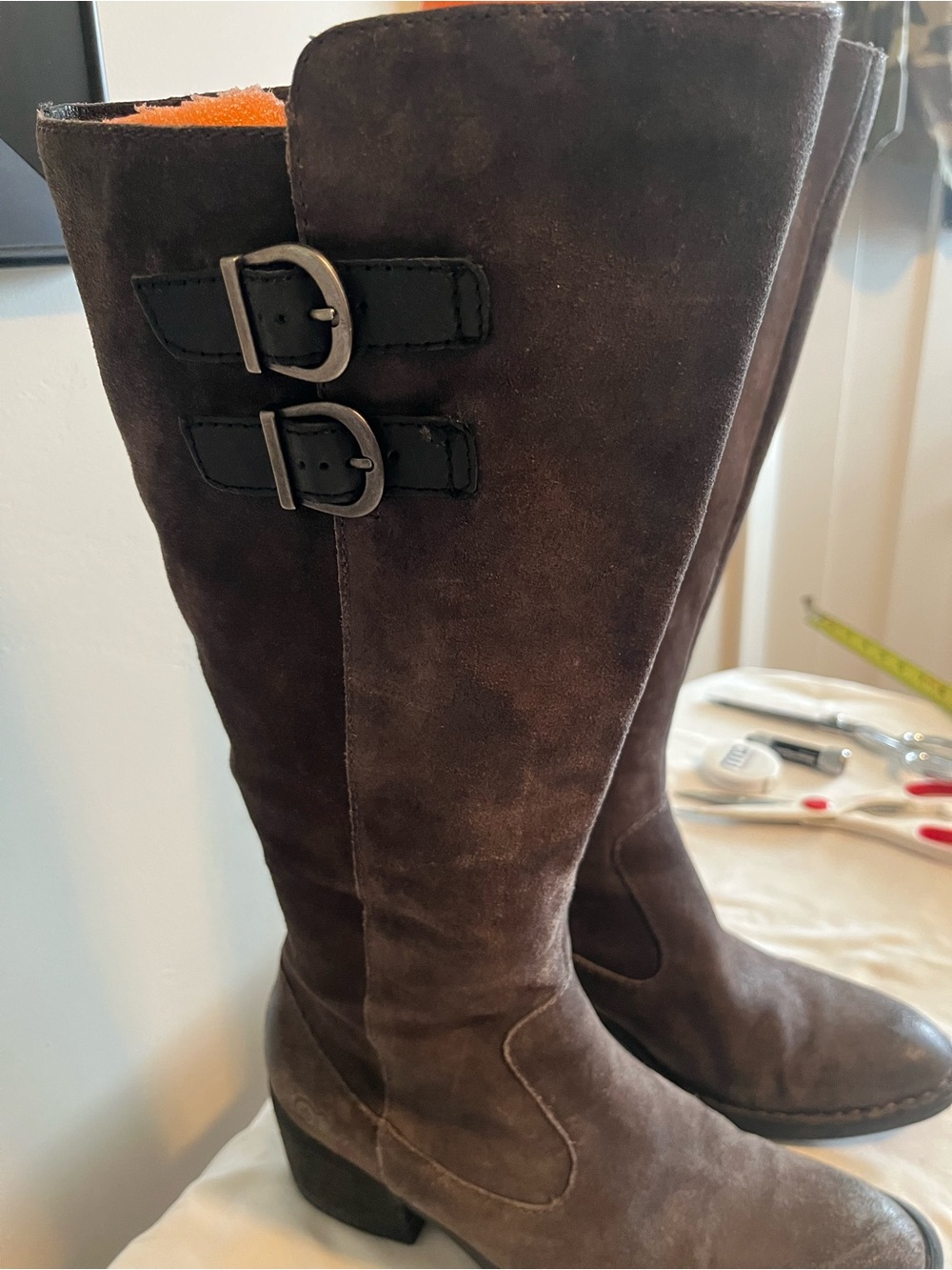 Born Women’s Knee-High Suede Boots in Dark Brown - Picture 3 of 14